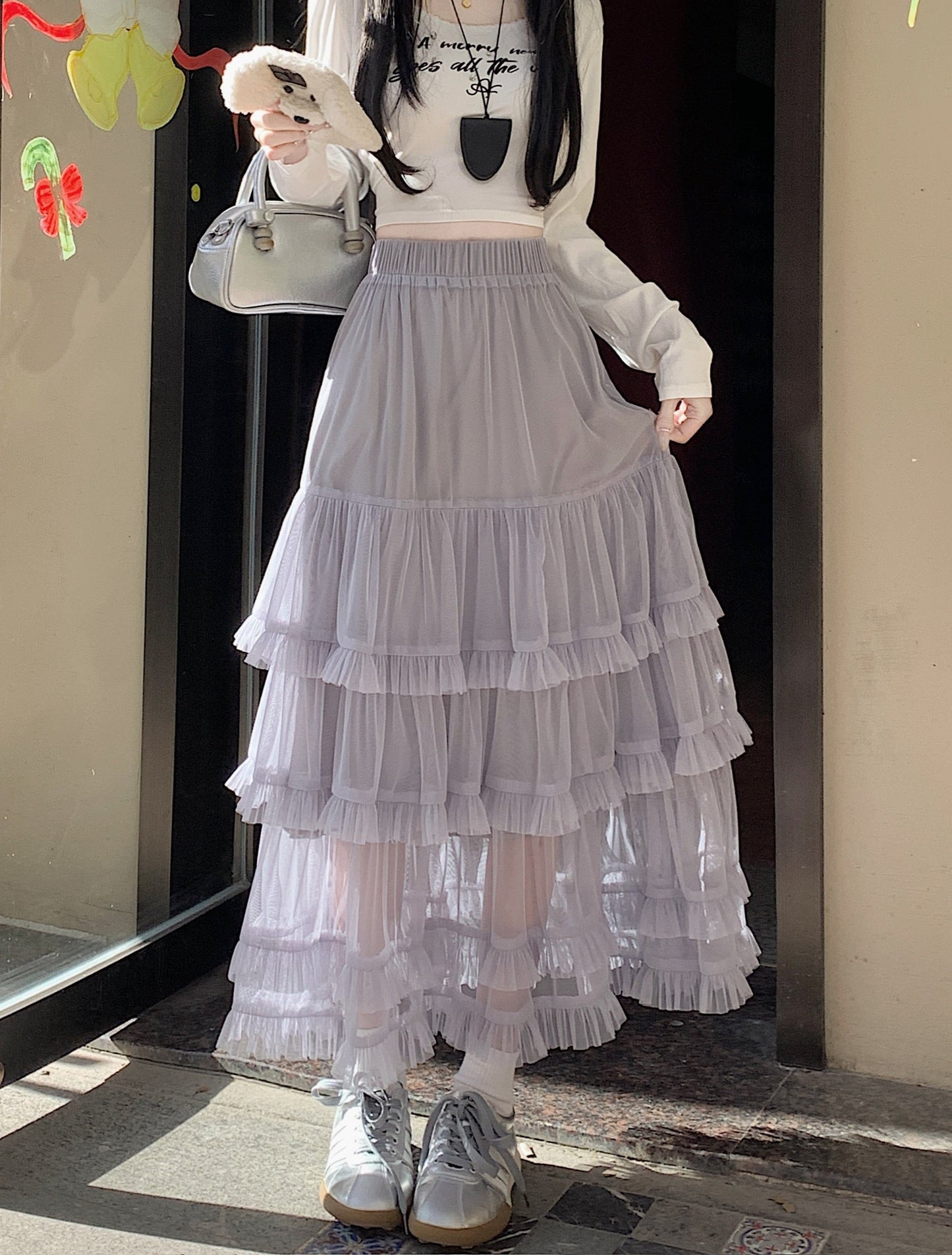 Ballet-style tulle puff skirt TK0192