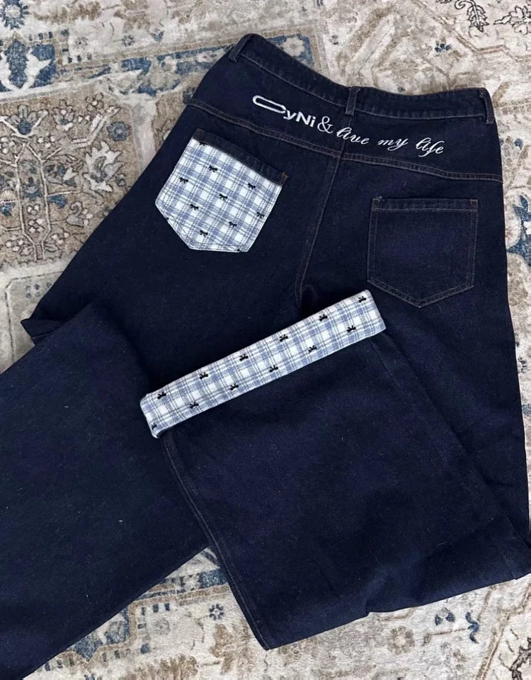 "Patchwork" Wide Denim Pants TK0298