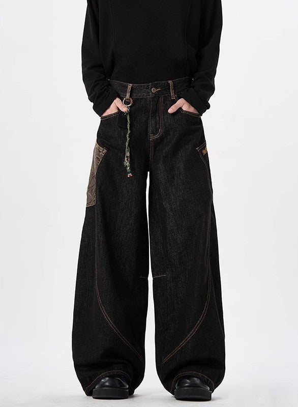 人気No.1 パイソン柄ステッチワイドパンツ TK0158