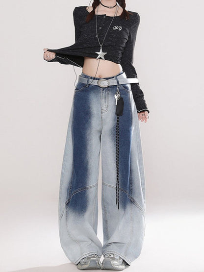 Tie-dye frill neck long shirt TK0301