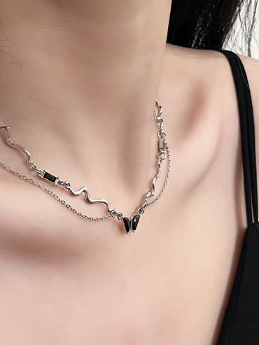 Black Butterfly Tassel Necklace SP0062