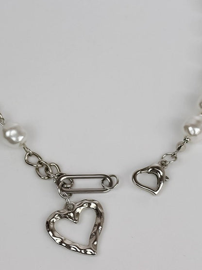 Open Heart Pearl Necklace SP0063