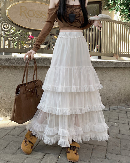 Ballet-style tulle puff skirt TK0192