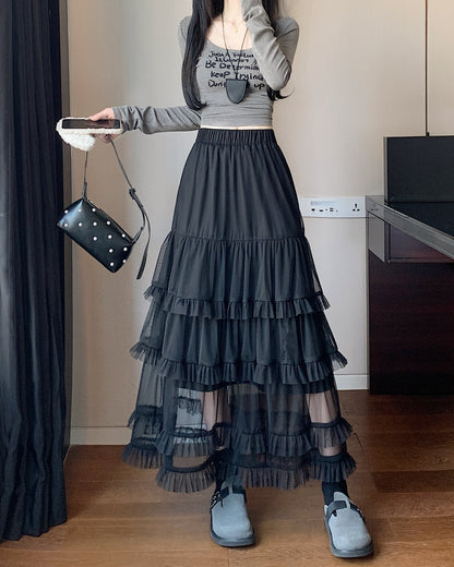 Ballet-style tulle puff skirt TK0192