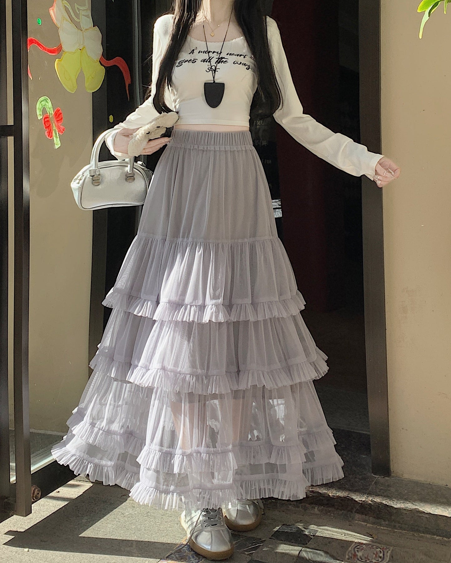 Ballet-style tulle puff skirt TK0192