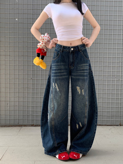 Distressed balloon pants TK0198