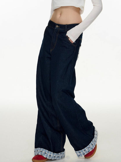 "Patchwork" Wide Denim Pants TK0298
