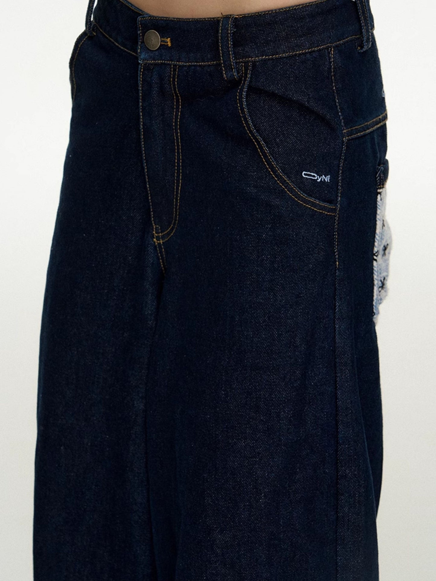 "Patchwork" Wide Denim Pants TK0298