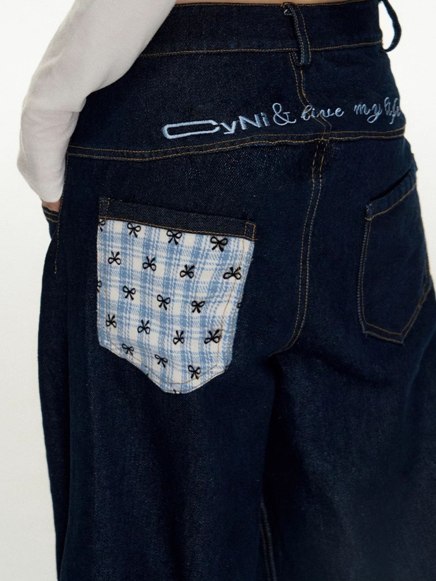 "Patchwork" Wide Denim Pants TK0298
