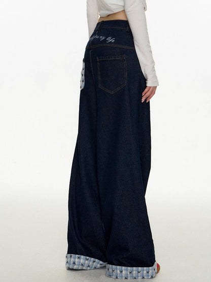"Patchwork" Wide Denim Pants TK0298