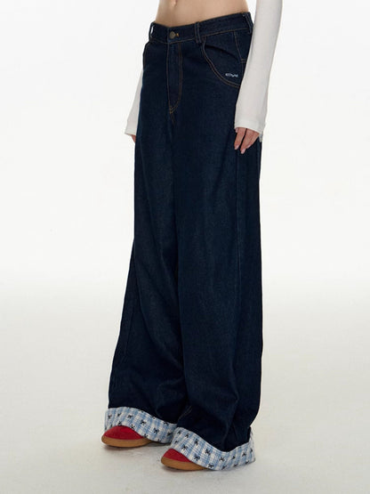 "Patchwork" Wide Denim Pants TK0298