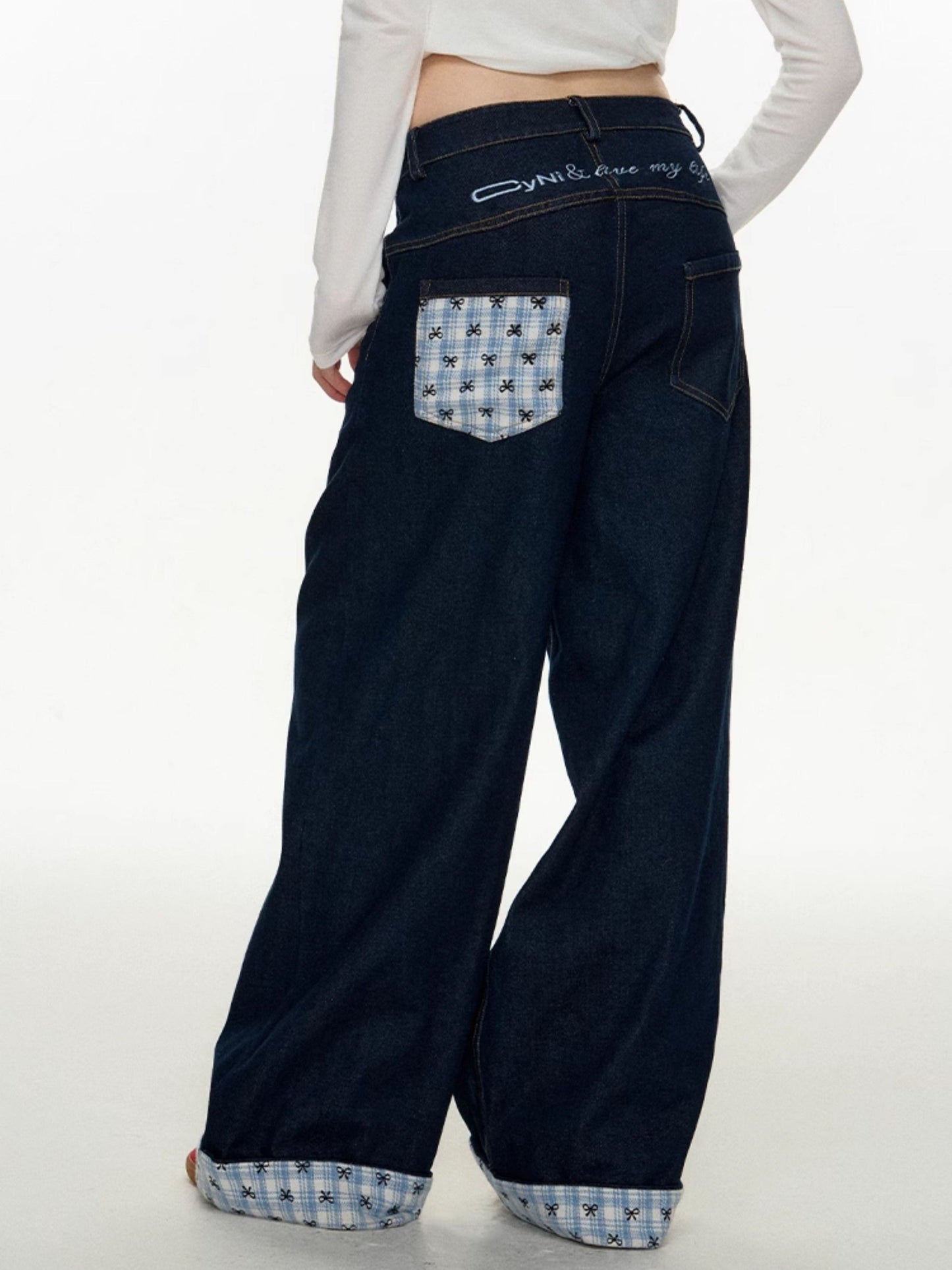 "Patchwork" Wide Denim Pants TK0298