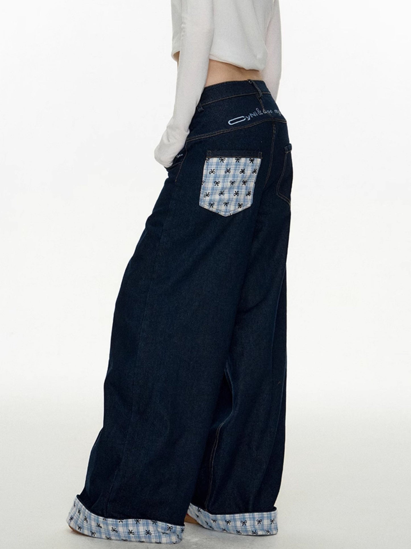 "Patchwork" Wide Denim Pants TK0298