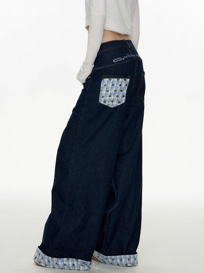"Patchwork" Wide Denim Pants TK0298