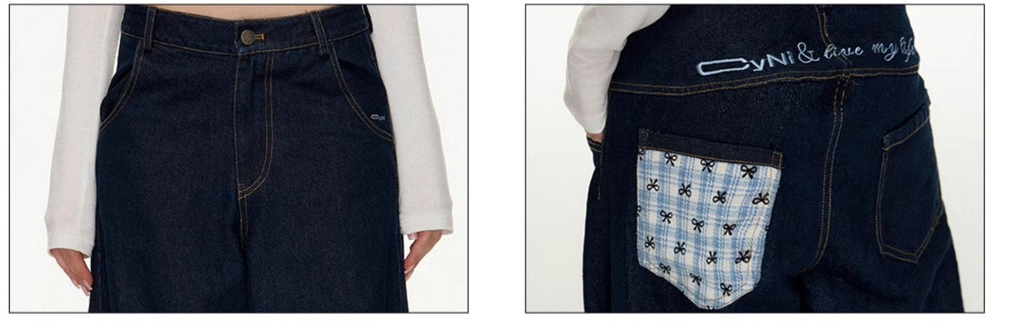"Patchwork" Wide Denim Pants TK0298