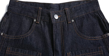 "Embroidered" Wide Baggy Denim Pants TK0305