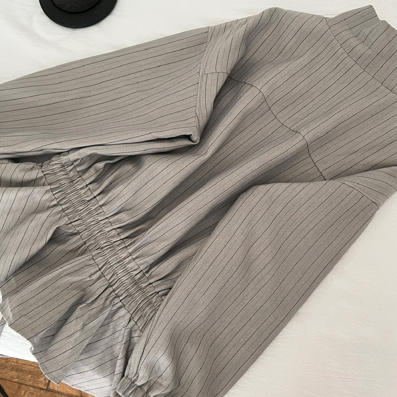Striped collared short jacket TK0329