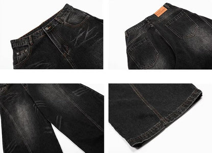 Barrel Leg Curved Denim Pants TK0336