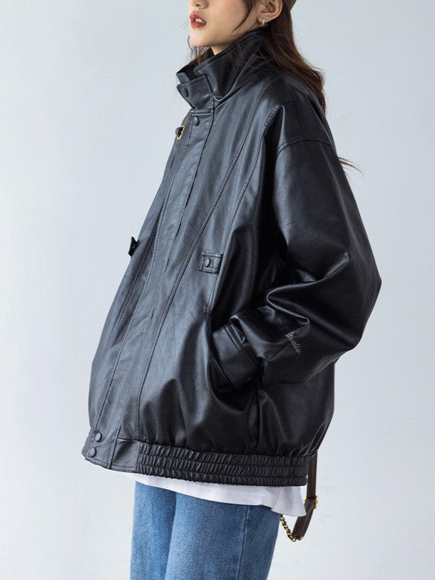 Vintage PU Leather Blouson TK0342