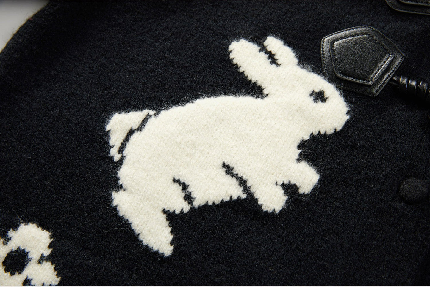 Rabbit embroidered toggle button knit cardigan TK0345