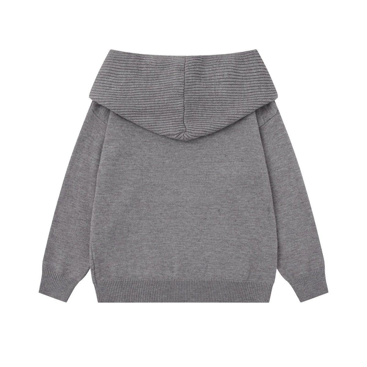2-Way Hooded Off-Shoulder Knit Top TK0375