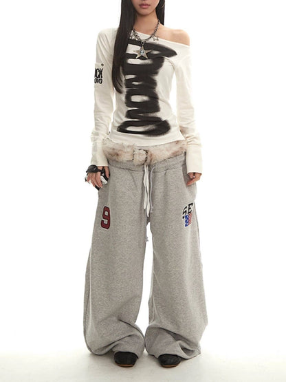 Reversible 2-Way Street Logo Print Long-Sleeve T-Shirt TK0376