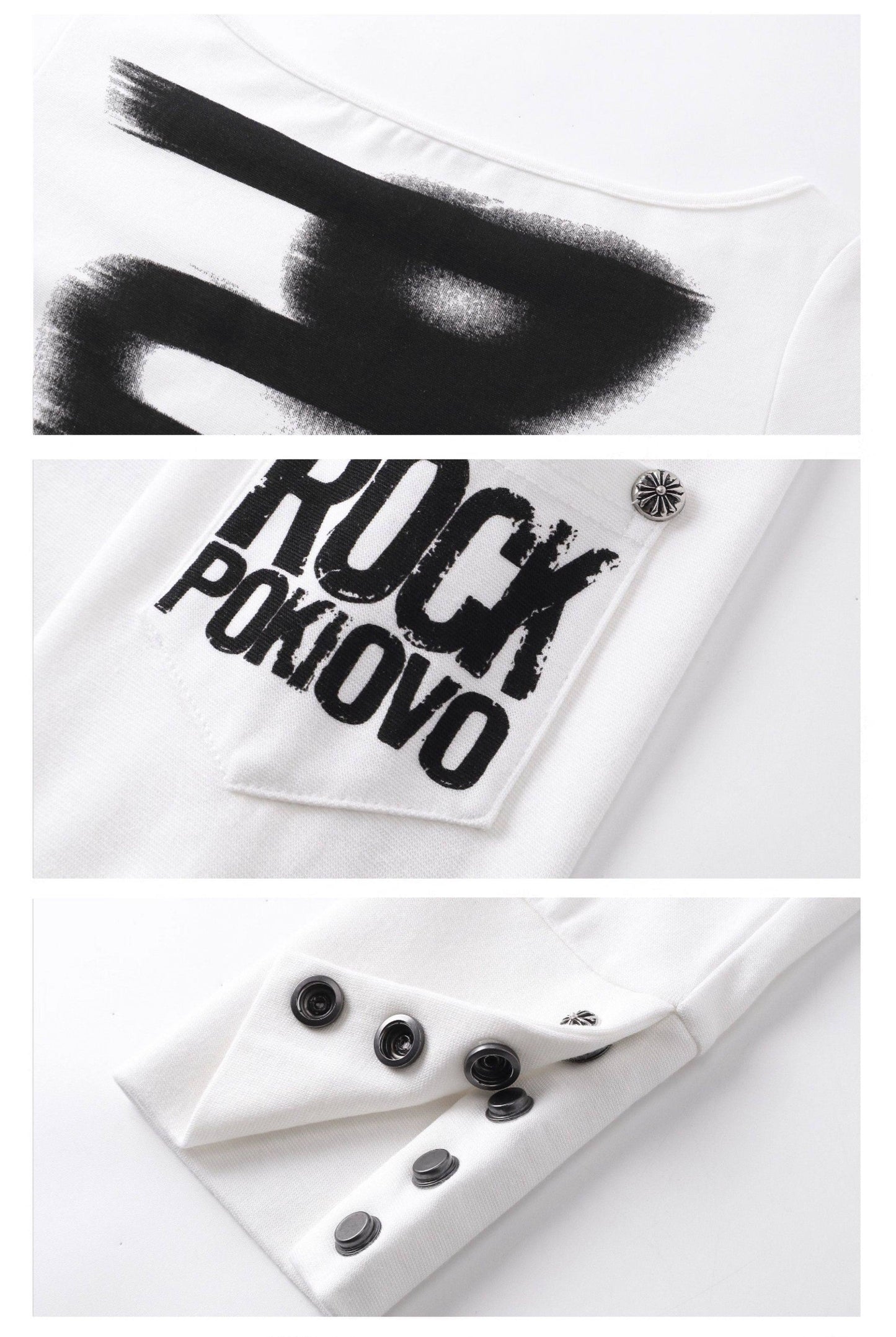 Reversible 2-Way Street Logo Print Long-Sleeve T-Shirt TK0376