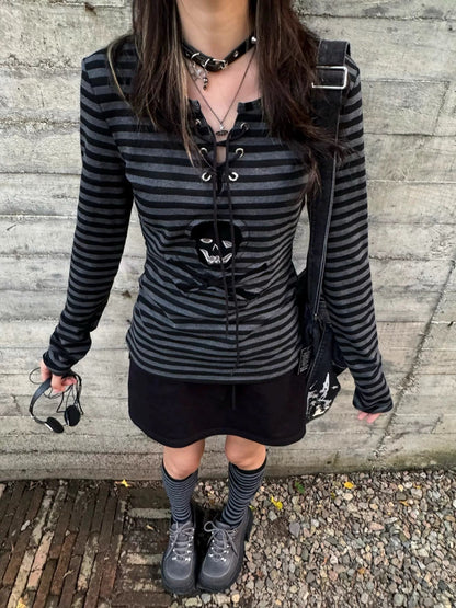 Striped long-sleeved T-shirt TK0392