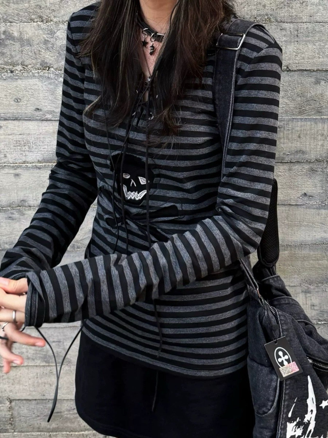 Striped long-sleeved T-shirt TK0392