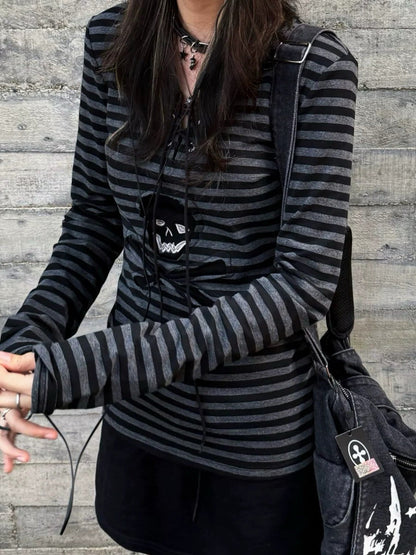 Striped long-sleeved T-shirt TK0392