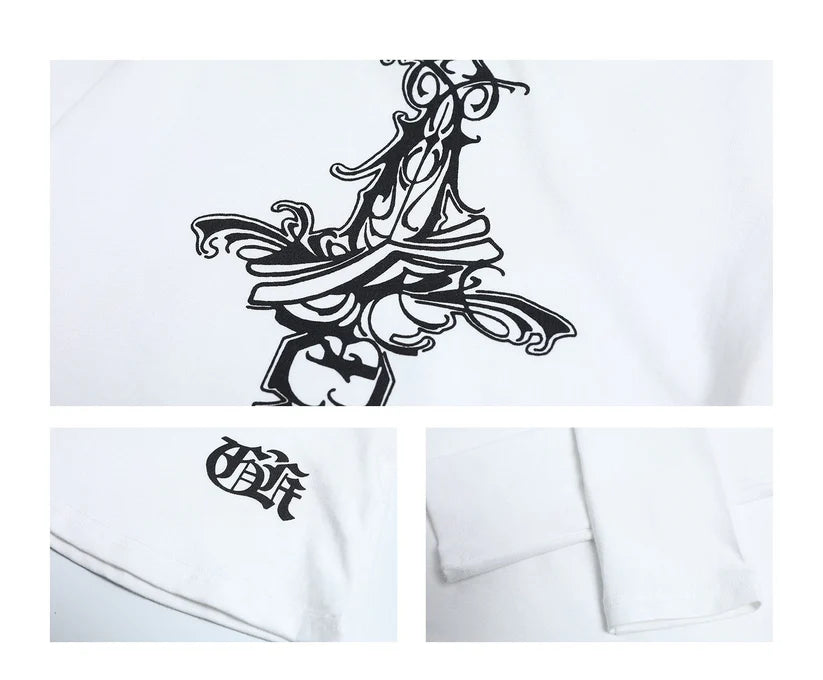 2-Way Logo Print Long Sleeve Tee TK0416
