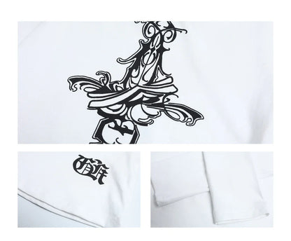 2-Way Logo Print Long Sleeve Tee TK0416