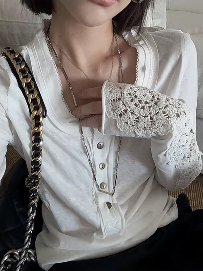 Sleeve Cutout Long Sleeve T-Shirt TK0400
