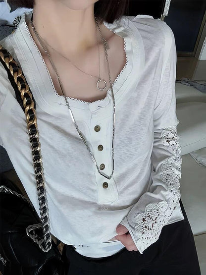 Sleeve Cutout Long Sleeve T-Shirt TK0400